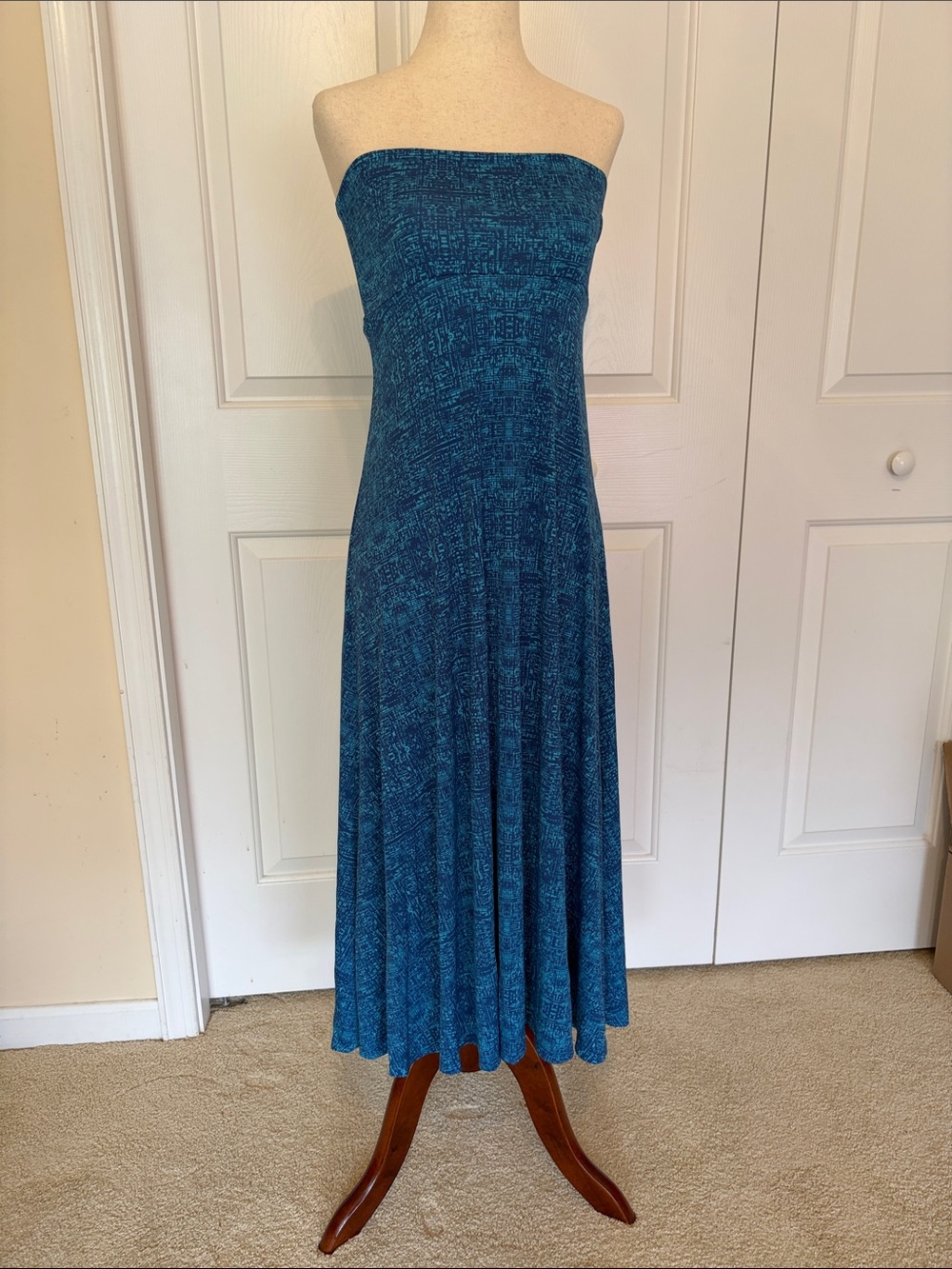 LuLaRoe Strapless Teal Maxi Dress